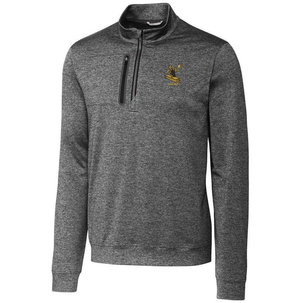 Pittsburgh Steelers Cutter & Buck Stealth Heathered Big & Tall Throwback Logo Quarter-Zip Pullover Top - Steel Pullover