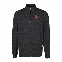 Tampa Bay Buccaneers Cutter & Buck Throwback Logo Big & Tall Traverse Camo Print Stretch Quarter-Zip Pullover Top - Black Pullover