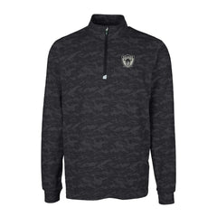 Las Vegas Raiders Cutter & Buck Throwback Logo Big & Tall Traverse Camo Print Stretch Quarter-Zip Pullover Top - Black Pullover