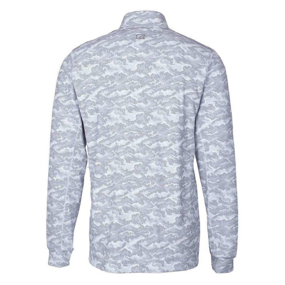 Seattle Seahawks Cutter & Buck Throwback Logo Big & Tall Traverse Camo Print Stretch Quarter-Zip Pullover Top - Charcoal Pullover