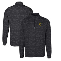 Pittsburgh Steelers Cutter & Buck Throwback Logo Big & Tall Traverse Camo Print Stretch Quarter-Zip Pullover Top - Black Pullover