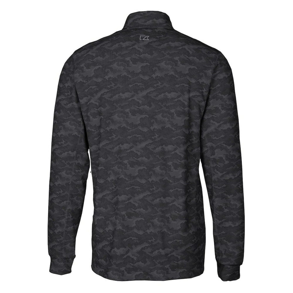 Pittsburgh Steelers Cutter & Buck Throwback Logo Big & Tall Traverse Camo Print Stretch Quarter-Zip Pullover Top - Black Pullover