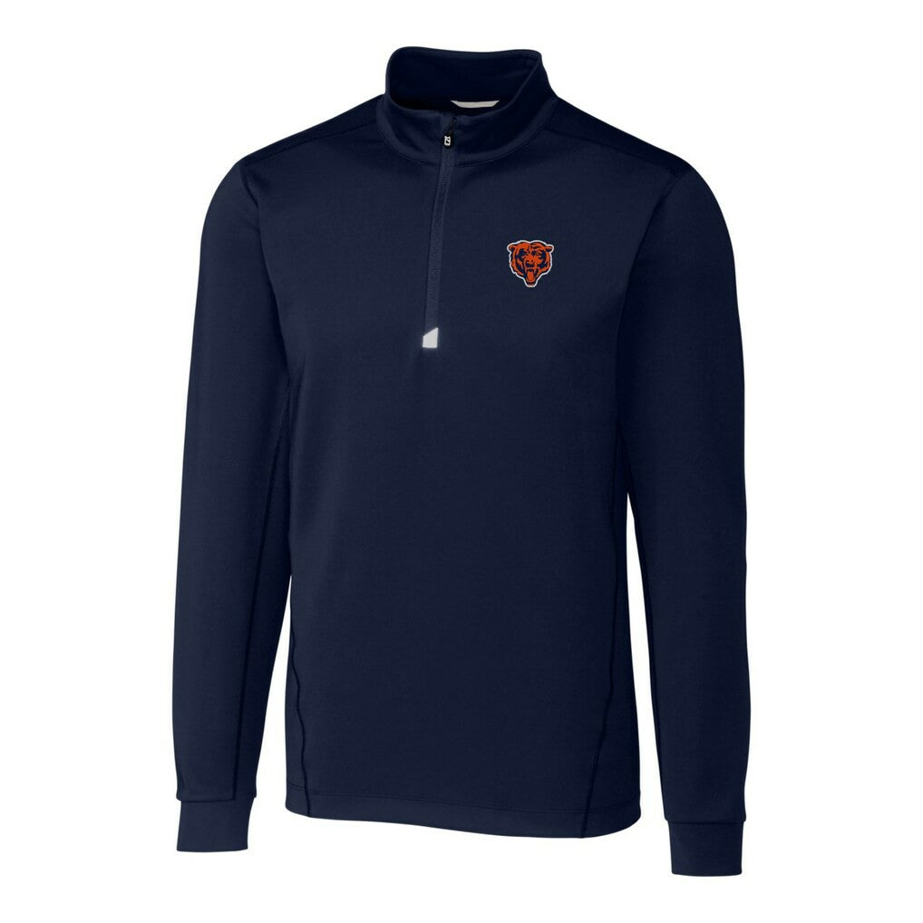 Chicago Bears Cutter & Buck Throwback Logo Traverse Stretch Quarter-Zip Big & Tall Pullover Top - Navy Pullover