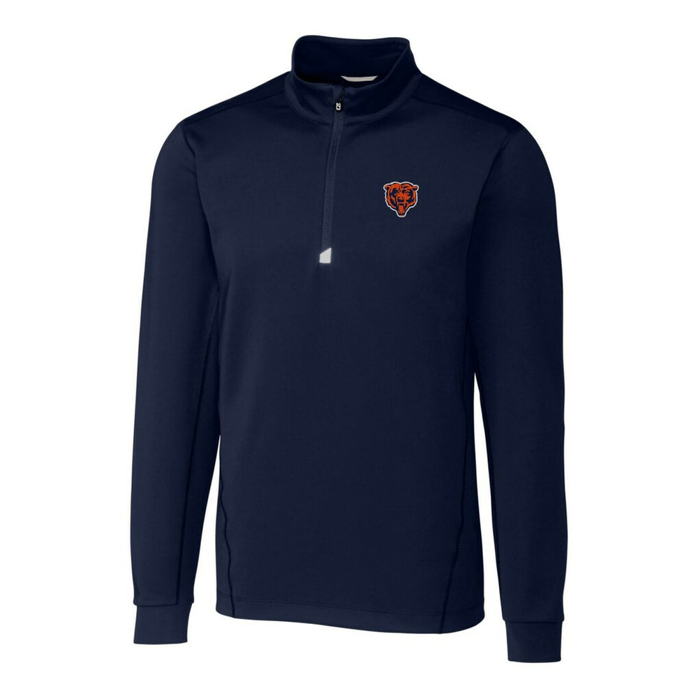 Chicago Bears Cutter & Buck Throwback Logo Traverse Stretch Quarter-Zip Big & Tall Pullover Top - Navy Pullover