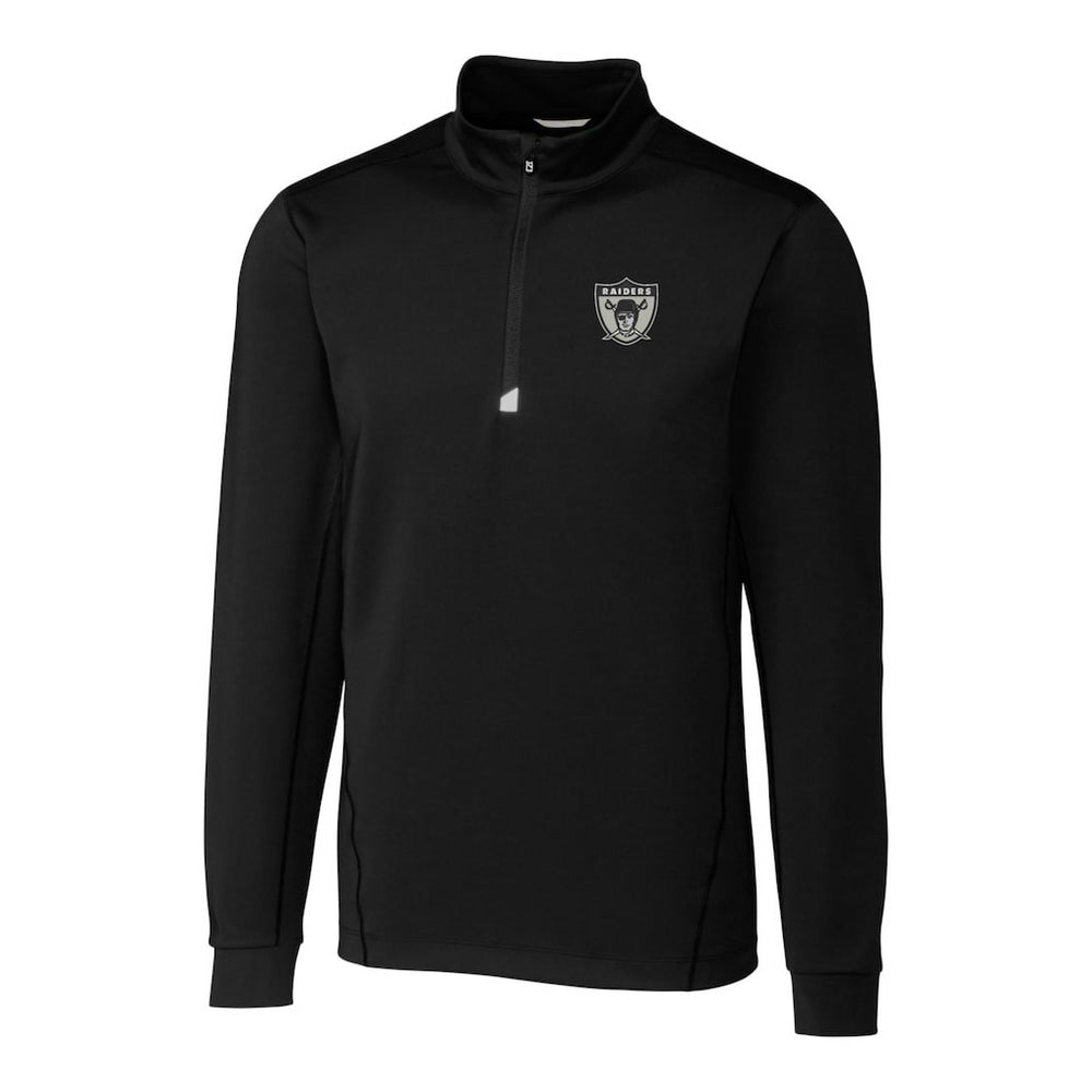 Las Vegas Raiders Cutter & Buck Throwback Logo Traverse Stretch Quarter-Zip Big & Tall Pullover Top - Black Pullover