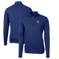 Denver Broncos Cutter & Buck Throwback Logo Virtue Eco Pique Recycled Quarter-Zip Big & Tall Pullover Top - Royal Pullover