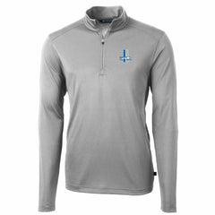 Detroit Lions Cutter & Buck Throwback Logo Virtue Eco Pique Recycled Quarter-Zip Big & Tall Pullover Top - Gray Pullover