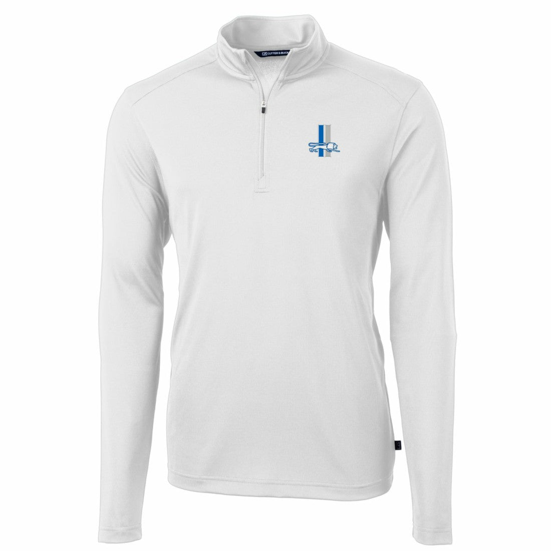 Detroit Lions Cutter & Buck Throwback Logo Virtue Eco Pique Recycled Quarter-Zip Big & Tall Pullover Top - White Pullover