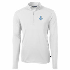 Detroit Lions Cutter & Buck Throwback Logo Virtue Eco Pique Recycled Quarter-Zip Big & Tall Pullover Top - White Pullover