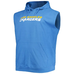Justin Herbert Los Angeles Chargers Profile Big & Tall Muscle Pullover Hoodie - Powder Blue Hoodies