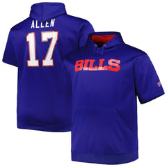 Josh Allen Buffalo Bills Big & Tall Short Sleeve Pullover Hoodie - Royal Hoodies