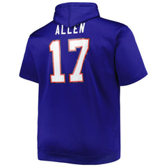Josh Allen Buffalo Bills Big & Tall Short Sleeve Pullover Hoodie - Royal Hoodies