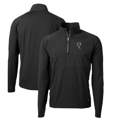 Atlanta Falcons Cutter & Buck Adapt Eco Knit Hybrid Recycled Quarter-Zip Throwback Pullover Top - Black Pullover