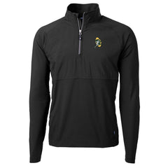 Green Bay Packers Cutter & Buck Adapt Eco Knit Hybrid Throwback Recycled Quarter-Zip Pullover - Black Pullover