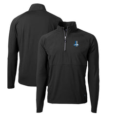 Detroit Lions Cutter & Buck Adapt Eco Knit Hybrid Recycled Quarter-Zip Throwback Pullover Top - Black Pullover