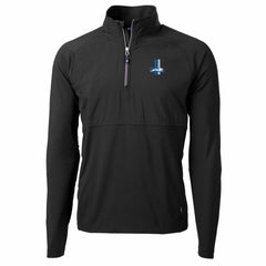 Detroit Lions Cutter & Buck Adapt Eco Knit Hybrid Recycled Quarter-Zip Throwback Pullover Top - Black Pullover