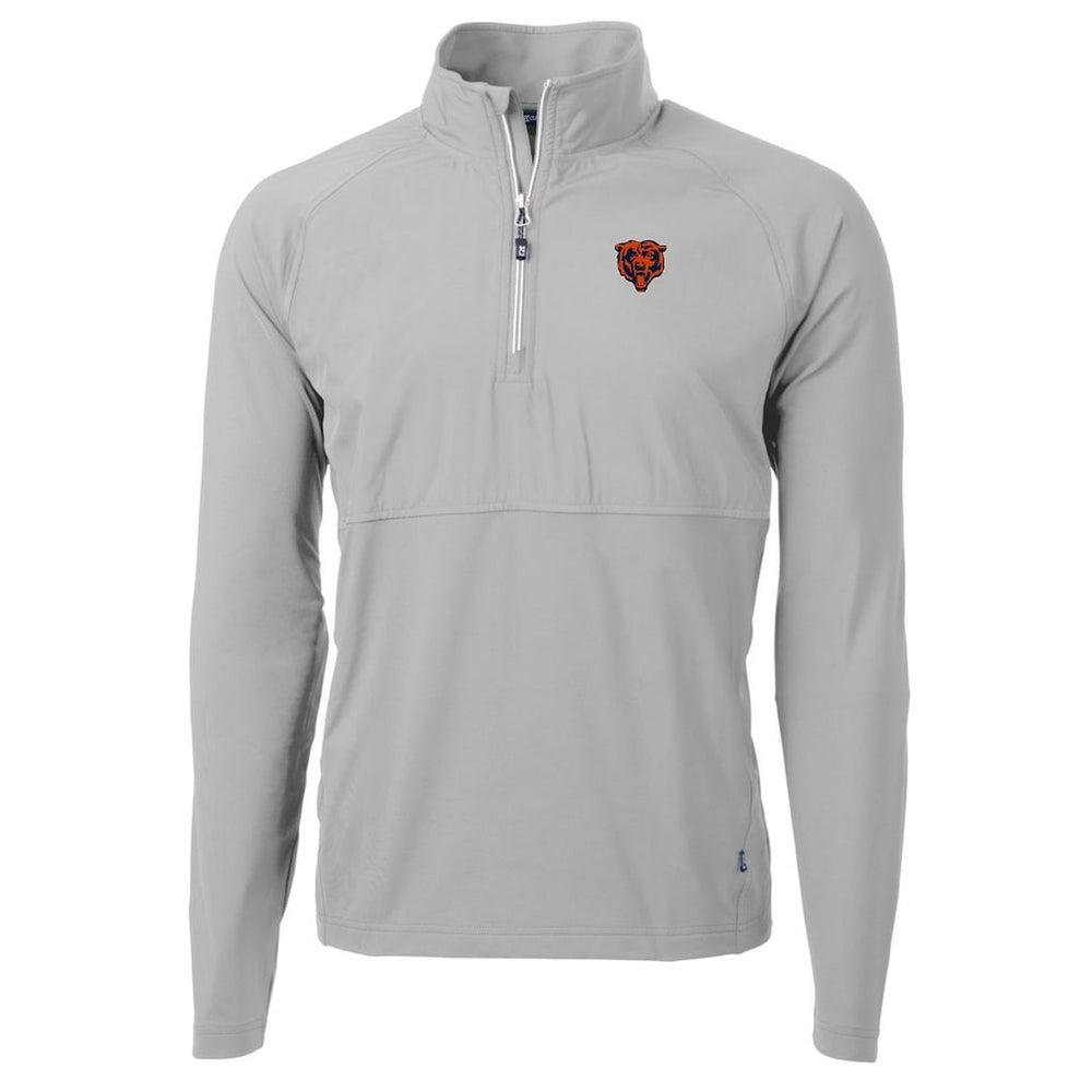 Chicago Bears Cutter & Buck Adapt Eco Knit Hybrid Recycled Quarter-Zip Throwback Pullover Top - Gray Pullover