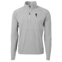 Atlanta Falcons Cutter & Buck Adapt Eco Knit Hybrid Recycled Quarter-Zip Throwback Pullover Top - Gray Pullover