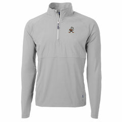 Cleveland Browns Cutter & Buck Adapt Eco Knit Hybrid Recycled Quarter-Zip Throwback Pullover Top - Gray Pullover