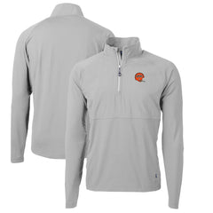 Cincinnati Bengals Cutter & Buck Adapt Eco Knit Hybrid Recycled Quarter-Zip Throwback Pullover Top - Gray Pullover