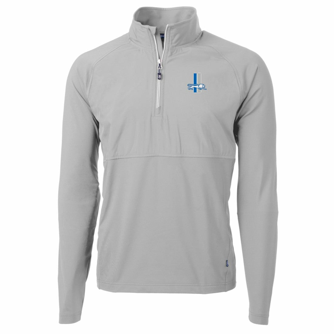 Detroit Lions Cutter & Buck Adapt Eco Knit Hybrid Recycled Quarter-Zip Throwback Pullover Top - Gray Pullover