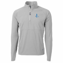 Detroit Lions Cutter & Buck Adapt Eco Knit Hybrid Recycled Quarter-Zip Throwback Pullover Top - Gray Pullover