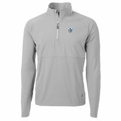 Los Angeles Chargers Cutter & Buck Adapt Eco Knit Hybrid Recycled Quarter-Zip Throwback Pullover Top - Gray Pullover