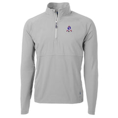 New England Patriots Cutter & Buck Adapt Eco Knit Hybrid Recycled Quarter-Zip Throwback Pullover Top - Gray Pullover