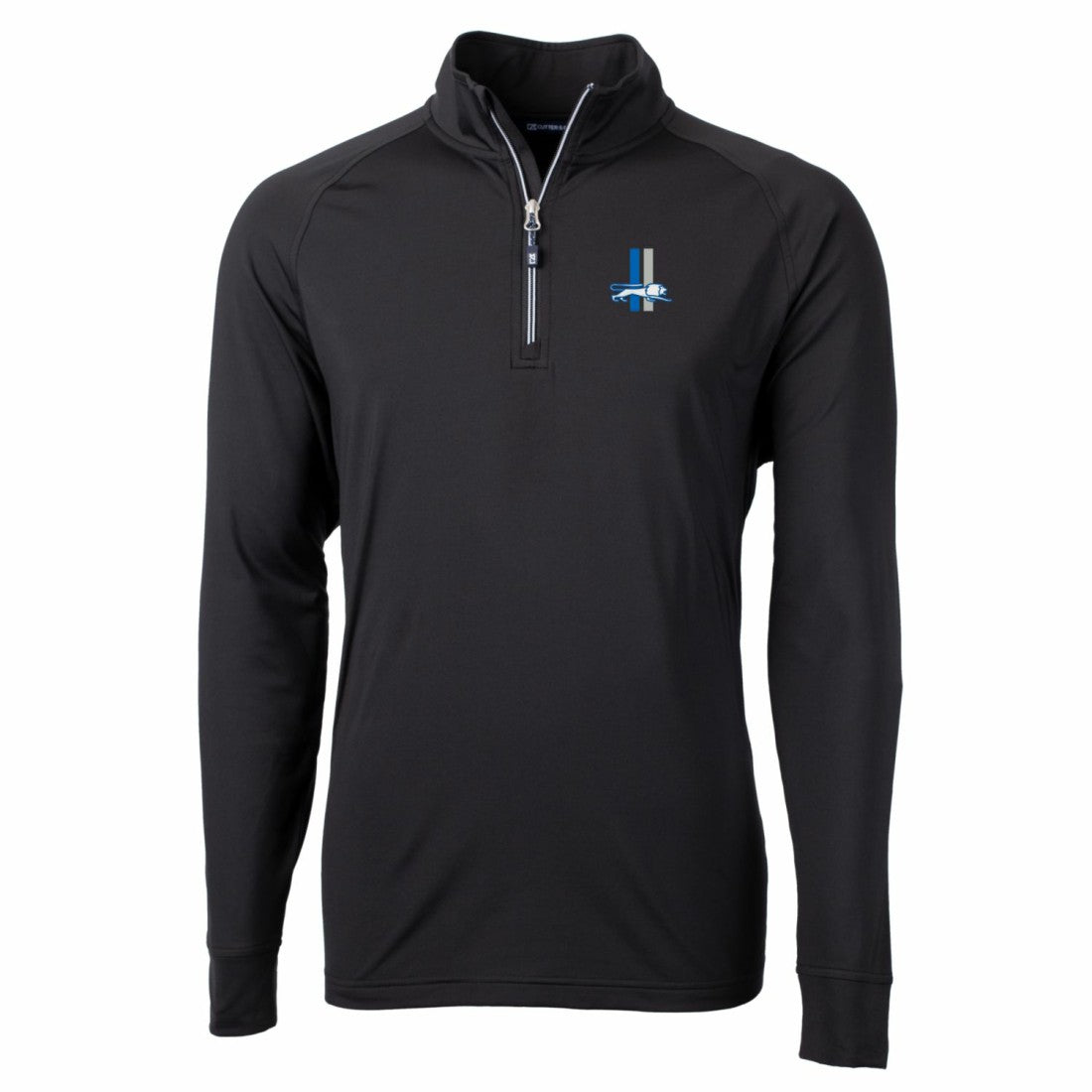 Detroit Lions Cutter & Buck Adapt Eco Knit Stretch Recycled Quarter-Zip Throwback Pullover Top - Black Pullover
