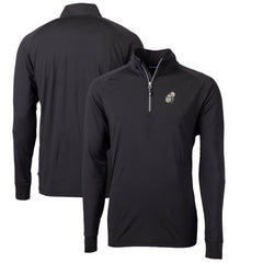 New Orleans Saints Cutter & Buck Adapt Eco Knit Stretch Recycled Quarter-Zip Throwback Pullover Top - Black Pullover
