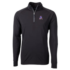 New England Patriots Cutter & Buck Adapt Eco Knit Stretch Recycled Quarter-Zip Throwback Pullover Top - Black Pullover