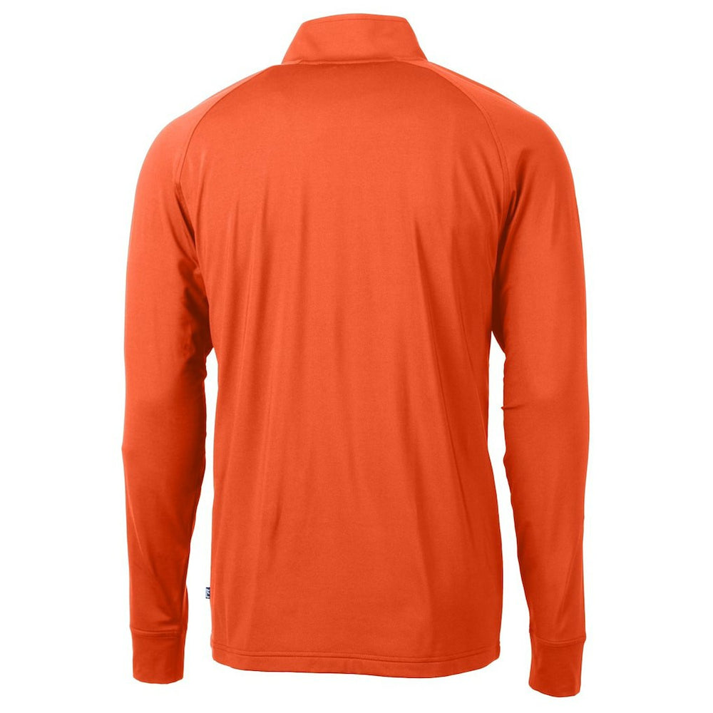 Chicago Bears Cutter & Buck Adapt Eco Knit Stretch Recycled Quarter-Zip Throwback Pullover Top - Orange Pullover