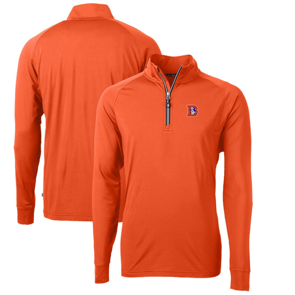 Denver Broncos Cutter & Buck Adapt Eco Knit Stretch Recycled Quarter-Zip Throwback Pullover Top - Orange Pullover
