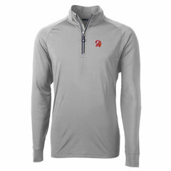 Tampa Bay Buccaneers Cutter & Buck Adapt Eco Knit Stretch Recycled Quarter-Zip Throwback Pullover Top - Pewter Pullover
