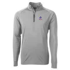 New England Patriots Cutter & Buck Adapt Eco Knit Stretch Recycled Quarter-Zip Throwback Pullover Top - Gray Pullover