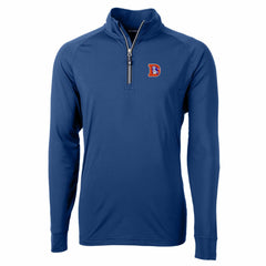Denver Broncos Cutter & Buck Adapt Eco Knit Stretch Recycled Quarter-Zip Throwback Pullover Top - Royal Pullover
