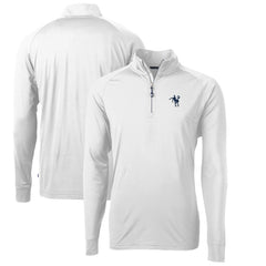 Indianapolis Colts Cutter & Buck Adapt Eco Knit Stretch Recycled Quarter-Zip Throwback Pullover Top - White Pullover