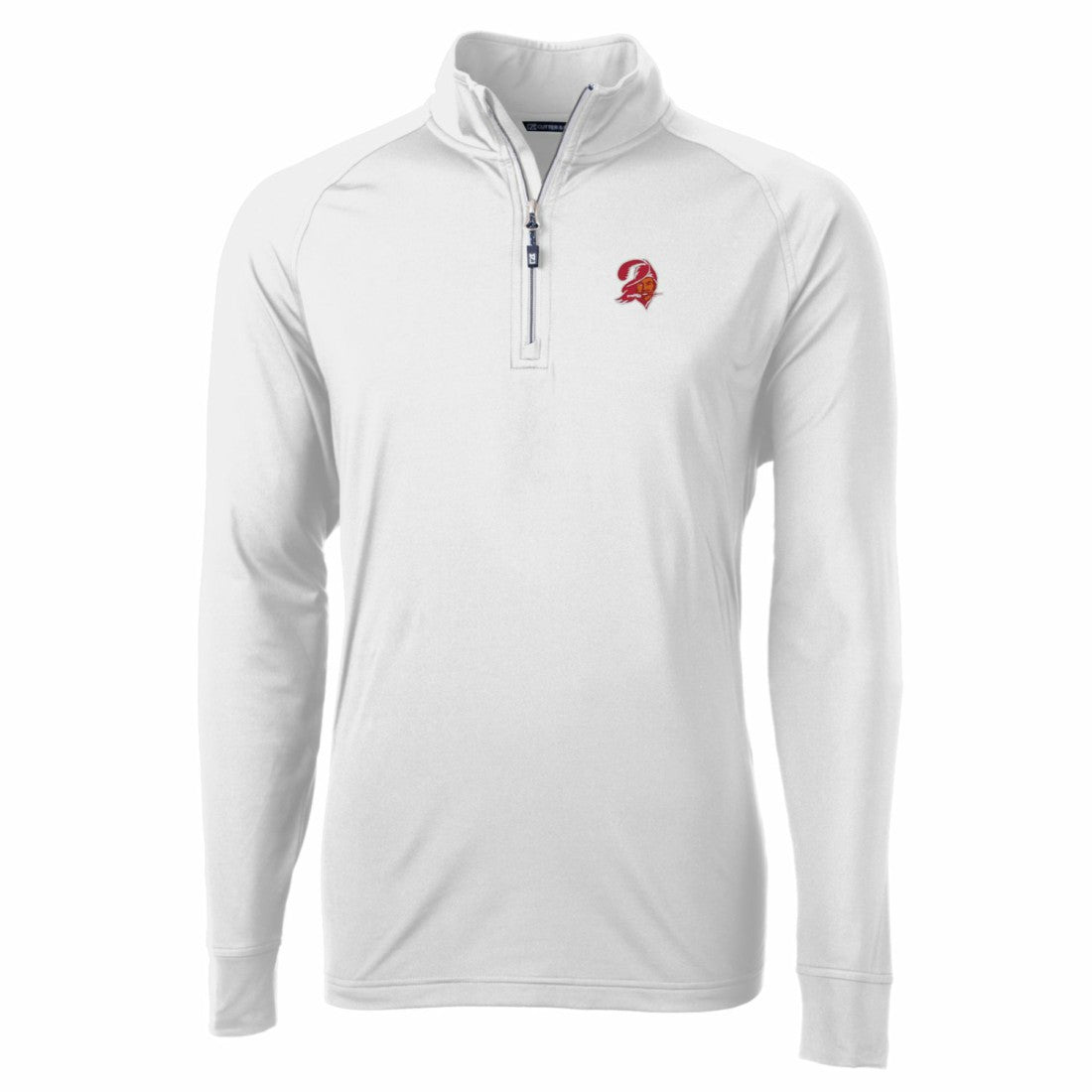 Tampa Bay Buccaneers Cutter & Buck Adapt Eco Knit Stretch Recycled Quarter-Zip Throwback Pullover Top - White Pullover