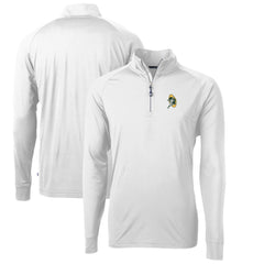 Green Bay Packers Cutter & Buck Adapt Eco Knit Stretch Recycled Quarter-Zip Throwback Pullover Top - White Pullover