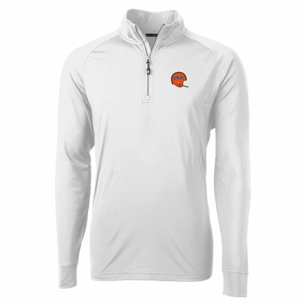 Cincinnati Bengals Cutter & Buck Adapt Eco Knit Stretch Recycled Quarter-Zip Throwback Pullover Top - White Pullover