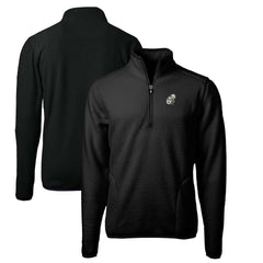 New Orleans Saints Cutter & Buck Throwback Eco Sherpa Fleece Quarter-Zip Pullover Jacket - Black Pullover