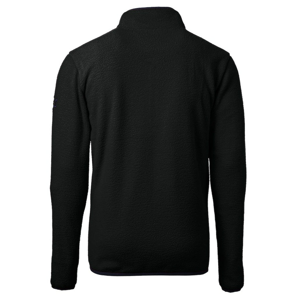 New Orleans Saints Cutter & Buck Throwback Eco Sherpa Fleece Quarter-Zip Pullover Jacket - Black Pullover