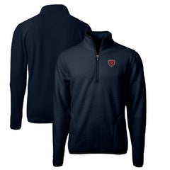 Chicago Bears Cutter & Buck Throwback Eco Sherpa Fleece Quarter-Zip Pullover Jacket - Navy Pullover
