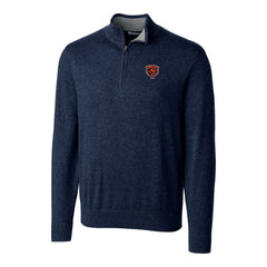 Chicago Bears Cutter & Buck Throwback Logo Lakemont Tri-Blend Quarter-Zip Pullover Sweater - Navy Pullover