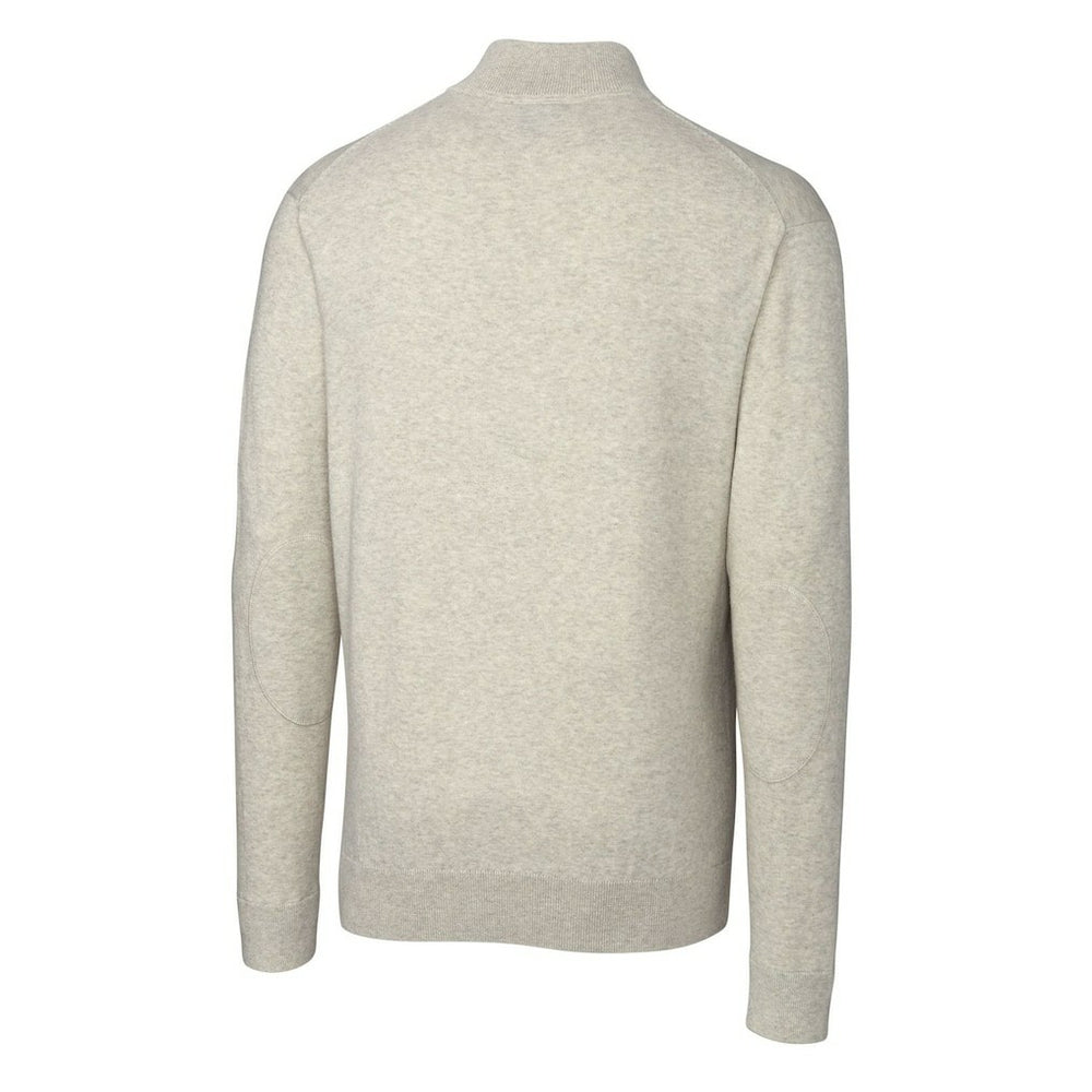 New Orleans Saints Cutter & Buck Throwback Logo Lakemont Tri-Blend Quarter-Zip Pullover Sweater - Oatmeal Pullover