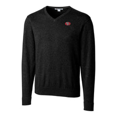 San Francisco 49ers Cutter & Buck Throwback Logo Lakemont Tri-Blend V-Neck Pullover Sweater - Black Pullover