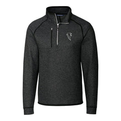 Atlanta Falcons Cutter & Buck Throwback Logo Mainsail Sweater-Knit Half-Zip Pullover Jacket - Heather Charcoal Pullover