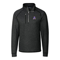 New England Patriots Cutter & Buck Throwback Logo Mainsail Sweater-Knit Half-Zip Pullover Jacket - Heather Charcoal Pullover