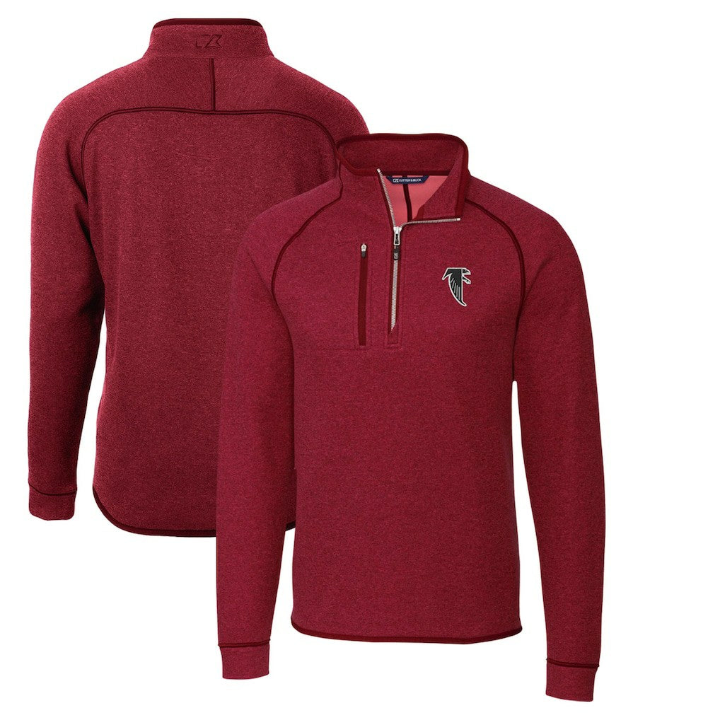 Atlanta Falcons Cutter & Buck Mainsail Sweater-Knit Half-Zip Pullover Jacket - Red Pullover