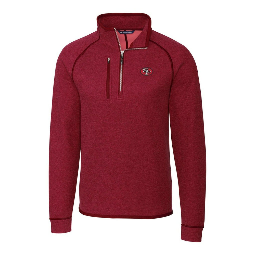 San Francisco 49ers Cutter & Buck Mainsail Sweater-Knit Half-Zip Pullover Jacket - Scarlet Pullover